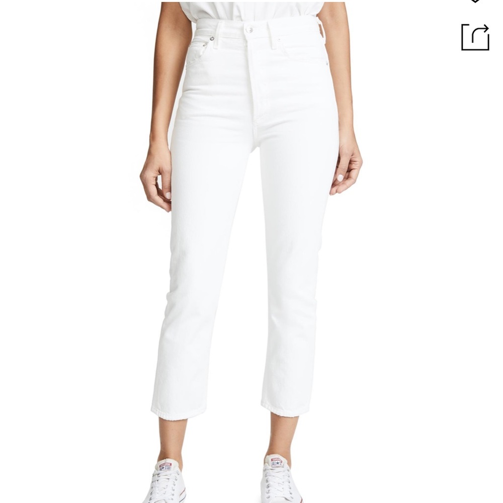 Agolde Nico hi rise slim raw hem button fly 28